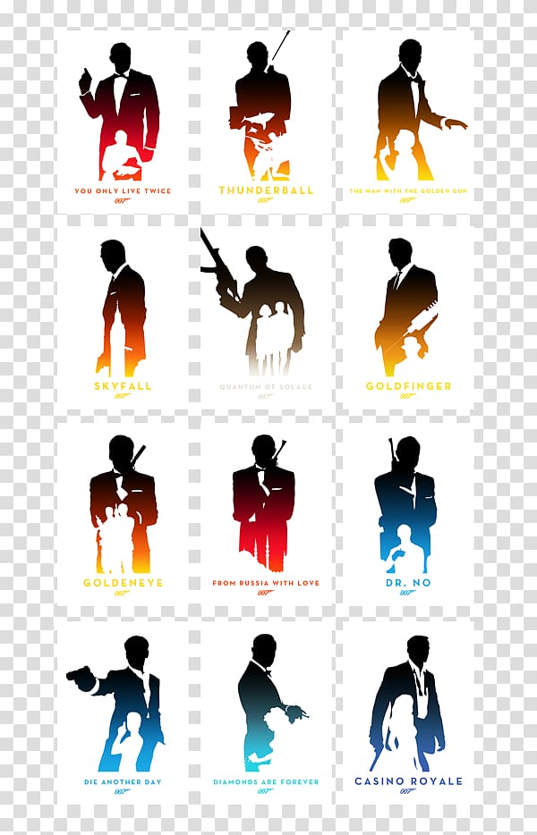 James Bond Poster Film Graphic design, anniversary poster transparent background PNG clipart