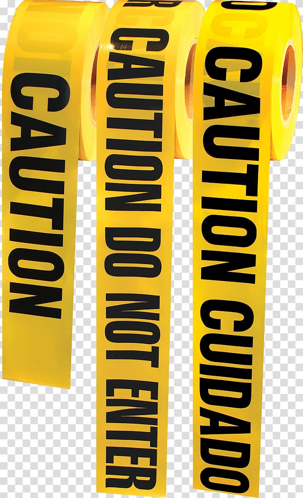 yellow caution tapes, Caution Tape Rolls transparent background PNG clipart