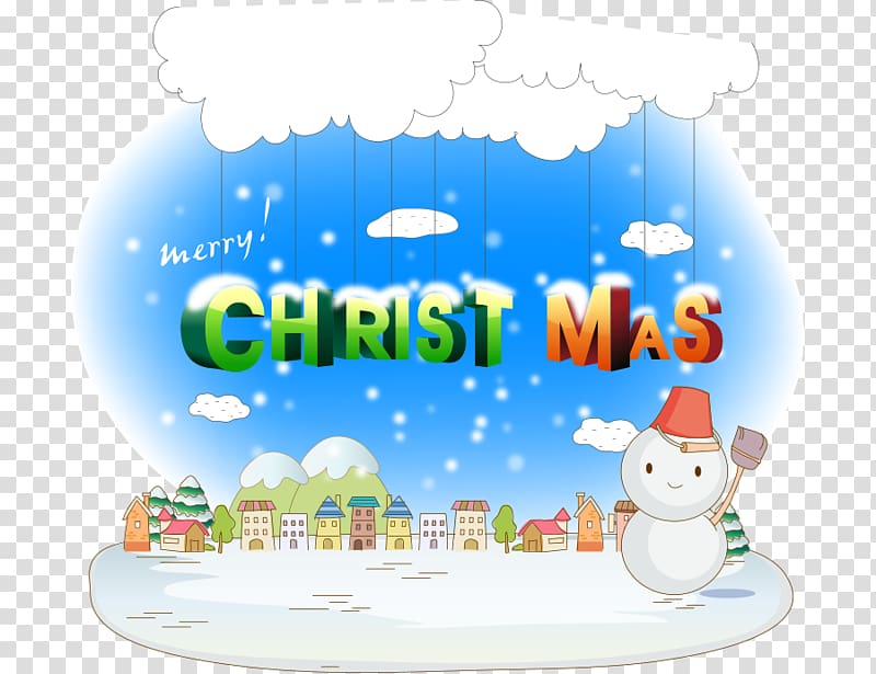 Christmas New Years Day Euclidean , English typesetting cartoon illustrator of children winter transparent background PNG clipart
