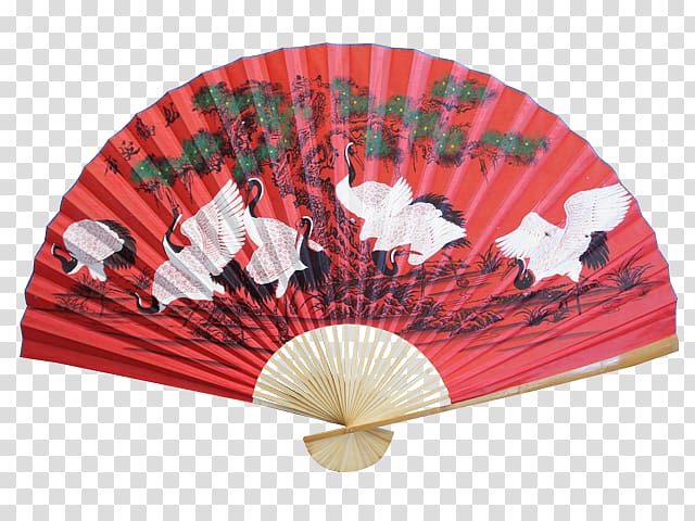 Light Hand fan Illustration, Red folding fan and wind transparent background PNG clipart