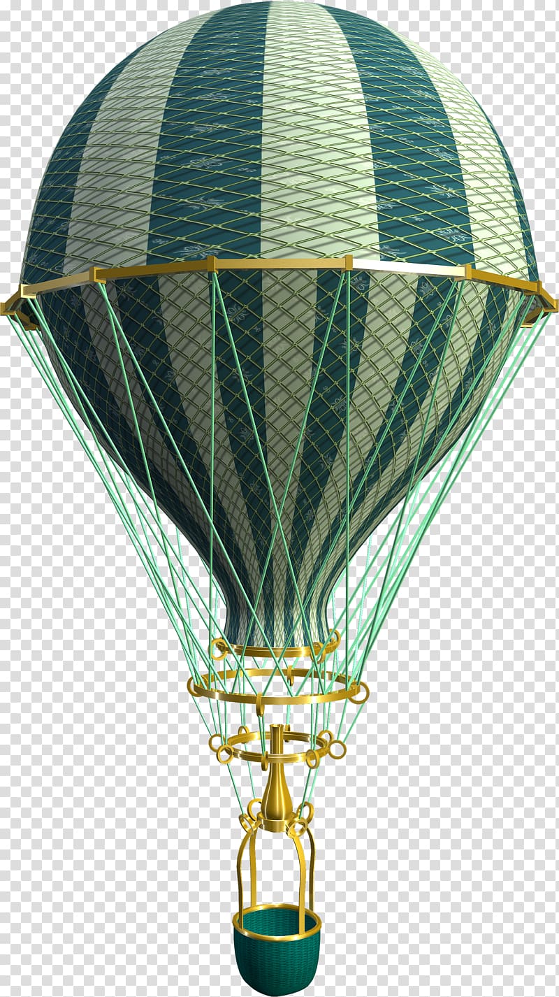 Hot air balloon Flight Aerostat, Green mesh hot air balloon material free to pull transparent background PNG clipart