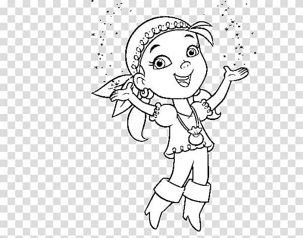 Drawing Neverland Black and white Piracy Coloring book, Jake pirate transparent background PNG clipart