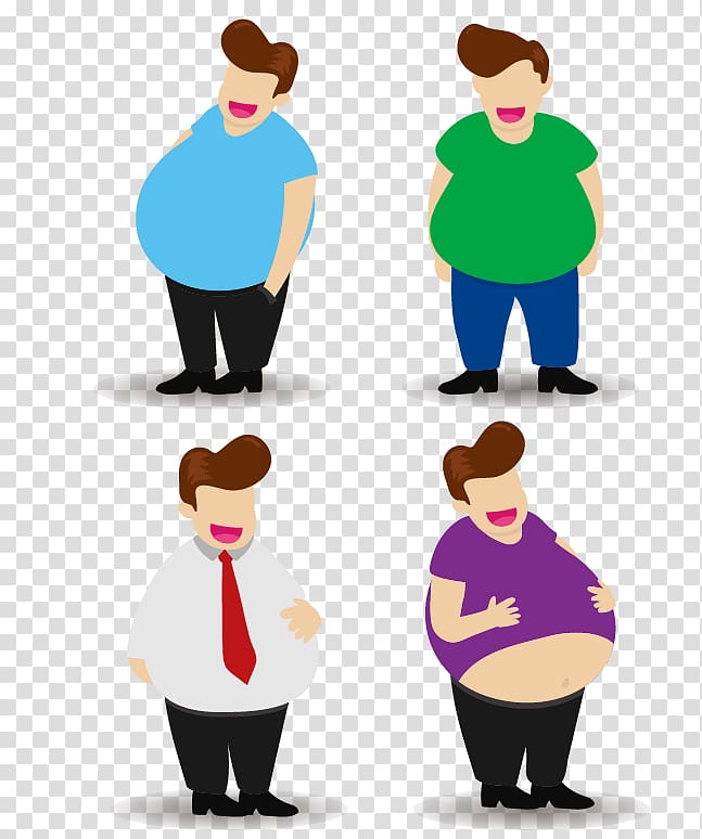 Fat Male Illustration, cartoon fat man belly paunch transparent background PNG clipart