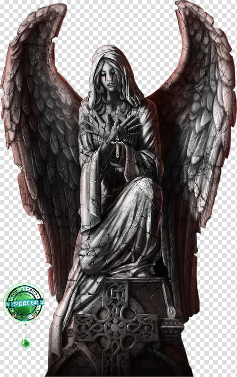 Fallen angel Statue Art Destroying angel, angel transparent background PNG clipart