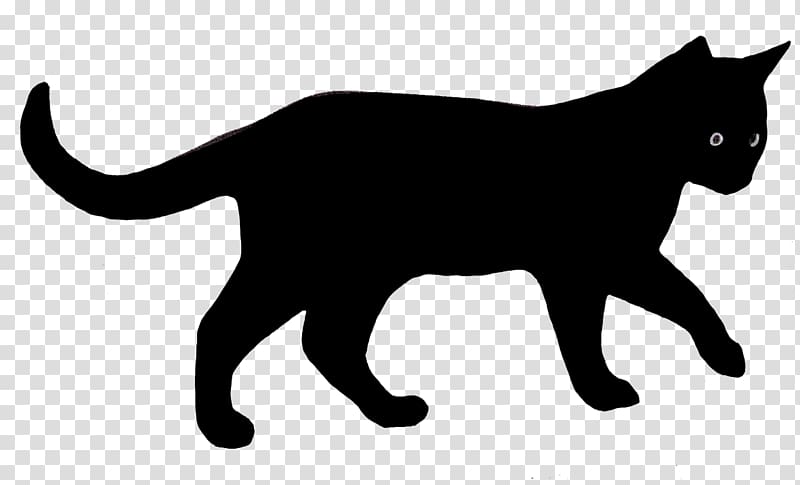 Black cat Kitten , Black Cat Silhouette transparent background PNG clipart