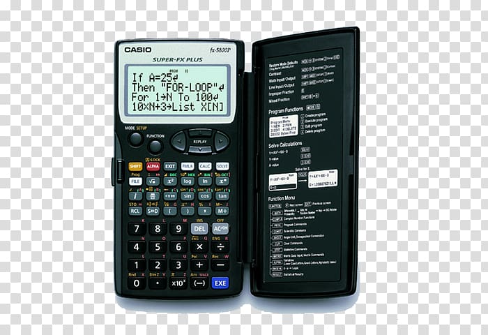Casio FX-5800P, Scientific calculator, 10 digits + 2 exponents, battery Programmable calculator, calculator transparent background PNG clipart