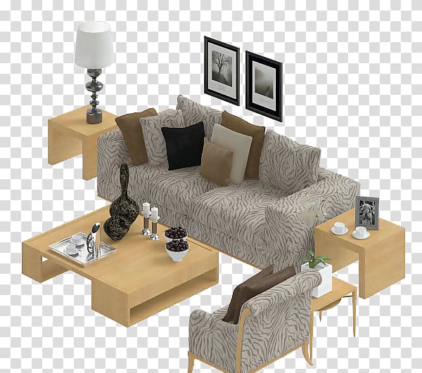 Coffee table Couch Living room, Fabric sofa transparent background PNG clipart