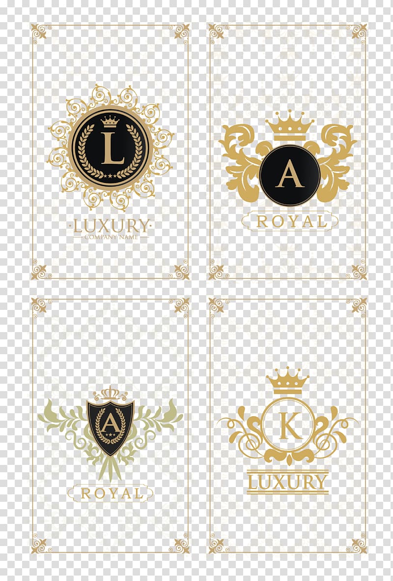 Luxury logo, Brand Brown Pattern, Decorative Royal template transparent background PNG clipart