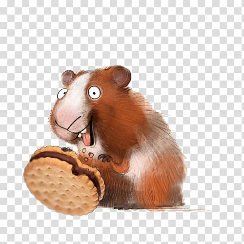 Golden hamster Rodent, Painted hamster eating cookies transparent background PNG clipart