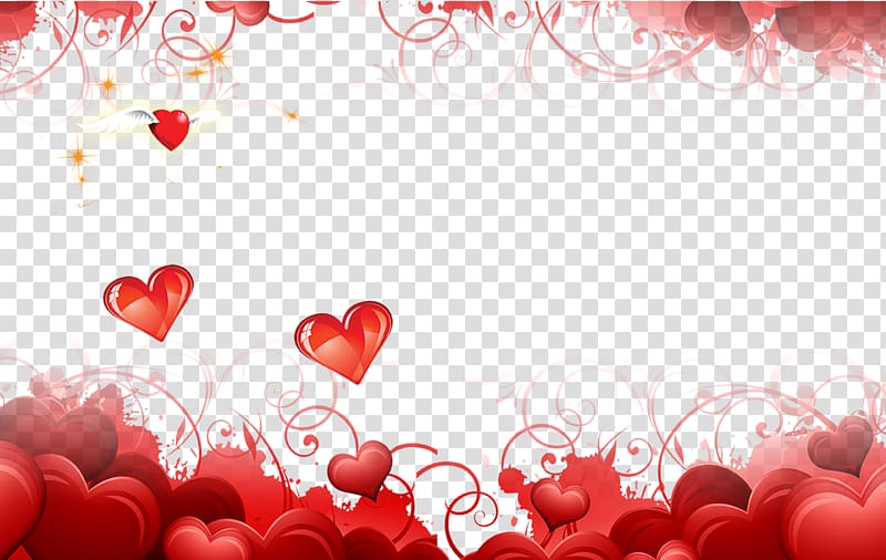 red heart illustration, Valentine\'s Day White Day Lantern Festival Qixi Festival Christmas, heart transparent background PNG clipart
