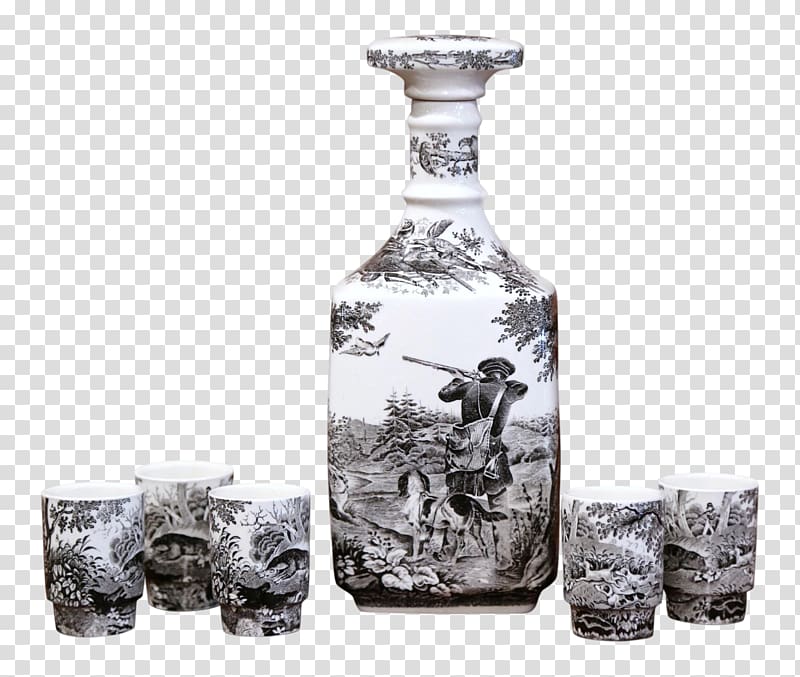 Glass bottle Decanter Murano glass, porcelain transparent background PNG clipart