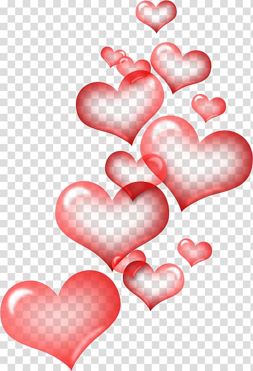 red hearts , Valentines Day Heart, Pink Heart transparent background PNG clipart