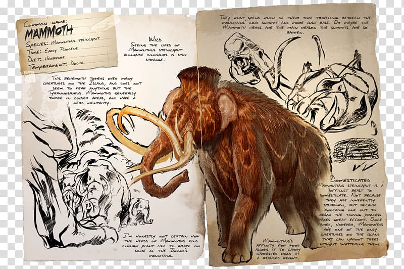 ARK: Survival Evolved Woolly mammoth Phiomia Mammal Dinosaur, dinosaur transparent background PNG clipart