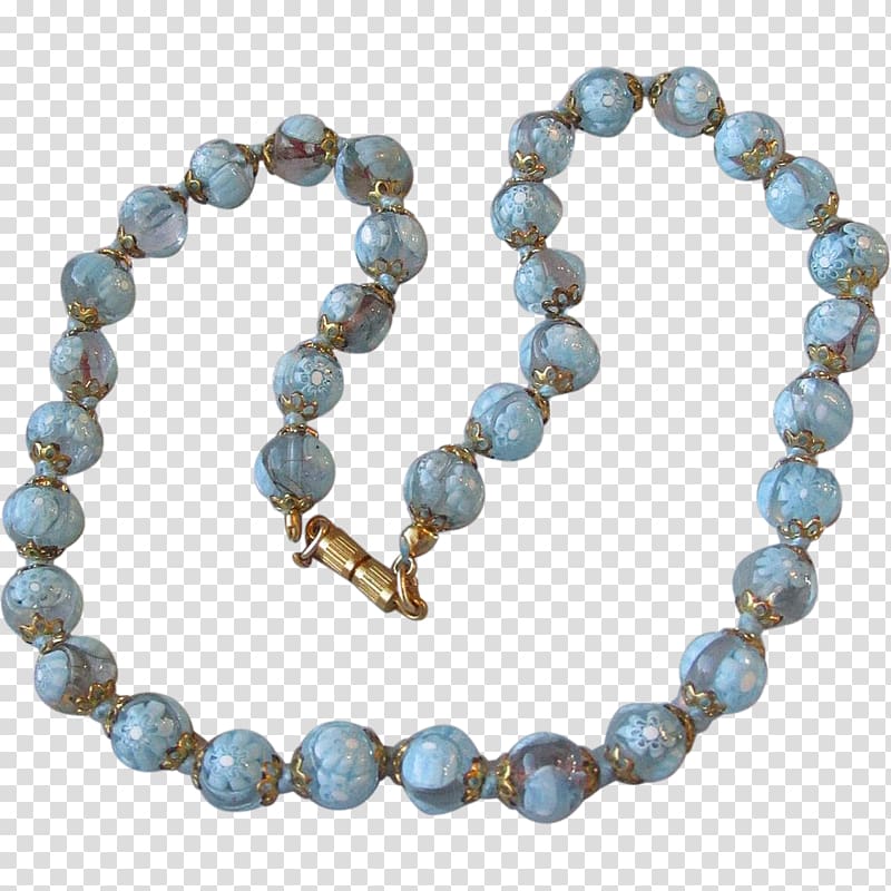 Bead Necklace Millefiori Turquoise Jewellery, necklace transparent background PNG clipart