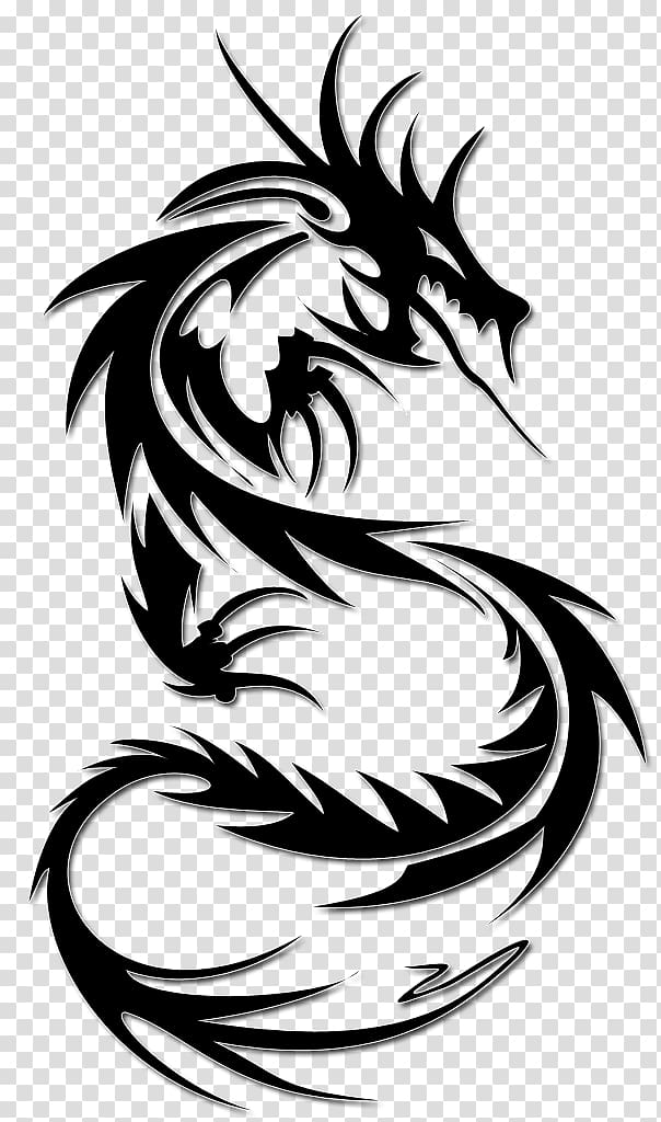 black dragon illustration, Tattoo , Dragon Tattoos transparent background PNG clipart