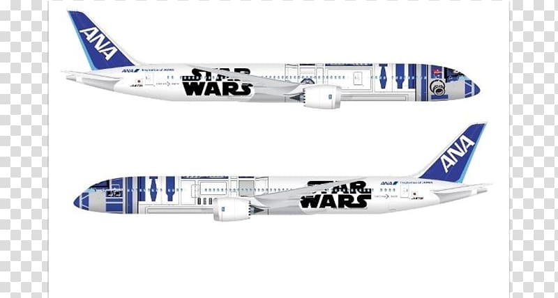 R2-D2 Boeing 787 Dreamliner Airplane All Nippon Airways Aircraft livery, airplane transparent background PNG clipart