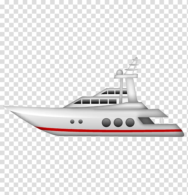 white and red yacht art, Motor Boats Yacht Emoji Ship, yacht transparent background PNG clipart