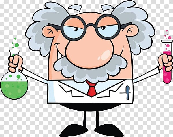 man holding test tube illustration, Professor Utonium Scientist Science Cartoon, Mad Scientist transparent background PNG clipart