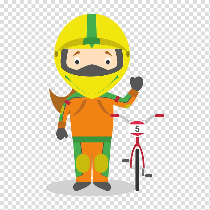 Cartoon Illustration, Cartoon bike race transparent background PNG clipart