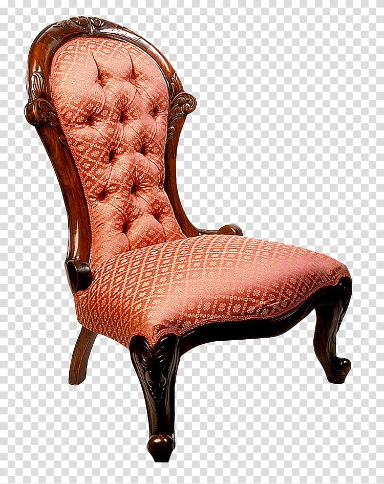 tufted orange chair, Table Chair Antique Furniture Dining room, Old Chair transparent background PNG clipart
