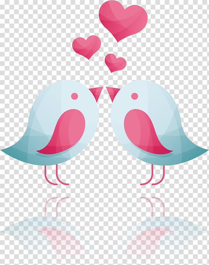 Bird , pink birds kissing transparent background PNG clipart