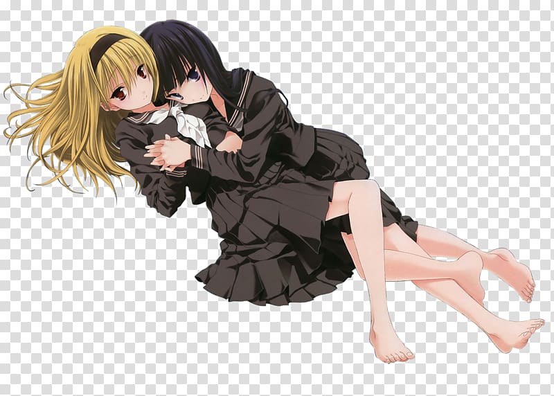 Umineko When They Cry Rika Furude Anime Yuri Higurashi When They Cry, anime couple transparent background PNG clipart