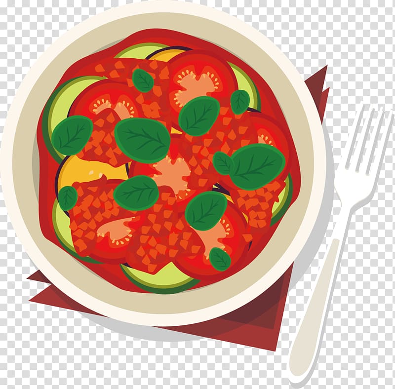 Tomato soup Dish Meat Vegetable Stew, Fork eating transparent background PNG clipart