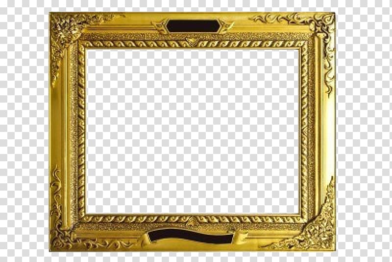 Frames Gold Mirror, gold border transparent background PNG clipart