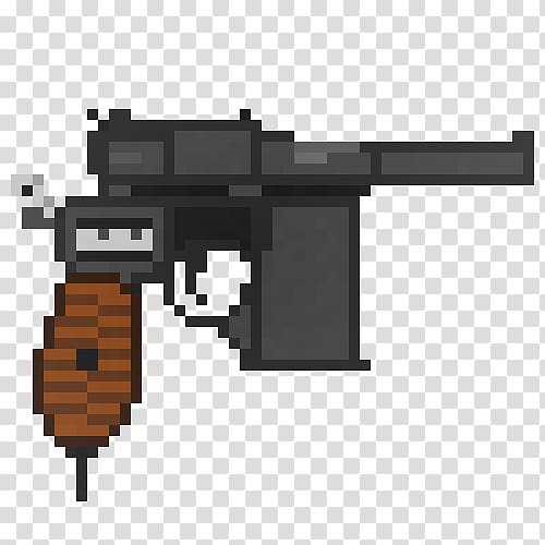 Firearm Pixel art Mauser C96 Pistol, pixel Gun transparent background PNG clipart
