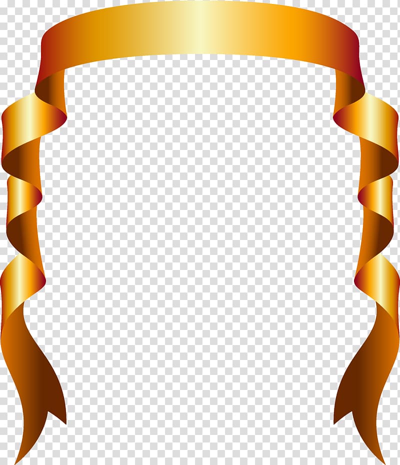 brown ribbon art, Software frame , Golden ribbon transparent background PNG clipart