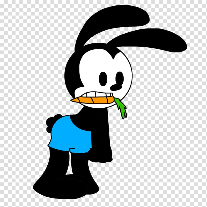 Oswald the Lucky Rabbit Mickey Mouse The Walt Disney Company Cartoon, rabbit eat carrot transparent background PNG clipart