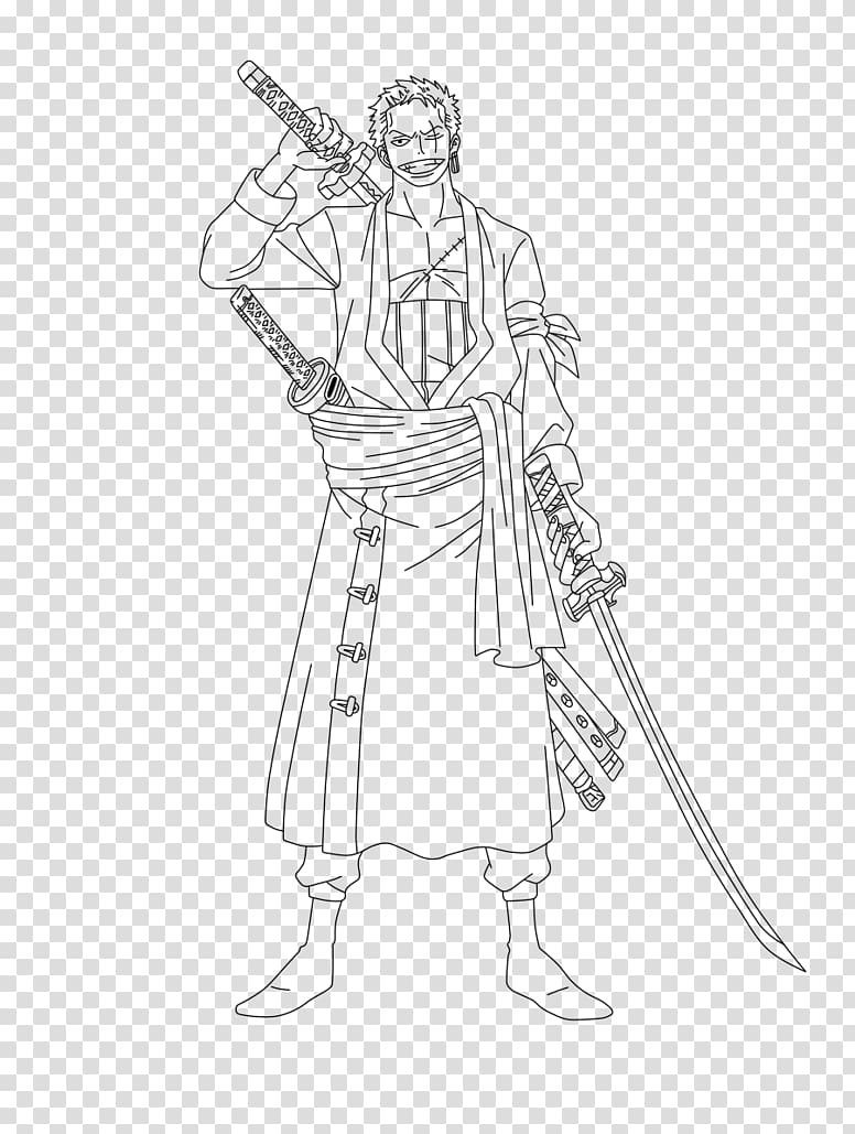 Roronoa Zoro Drawing Line art Diego de la Vega One Piece, ZORO transparent background PNG clipart