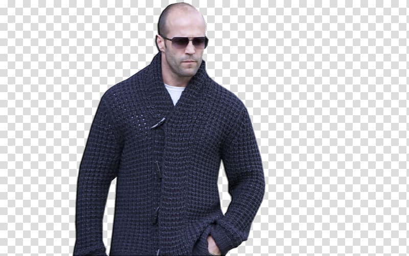 Cardigan Sweater Outerwear Jacket Sleeve, jason statham transparent background PNG clipart