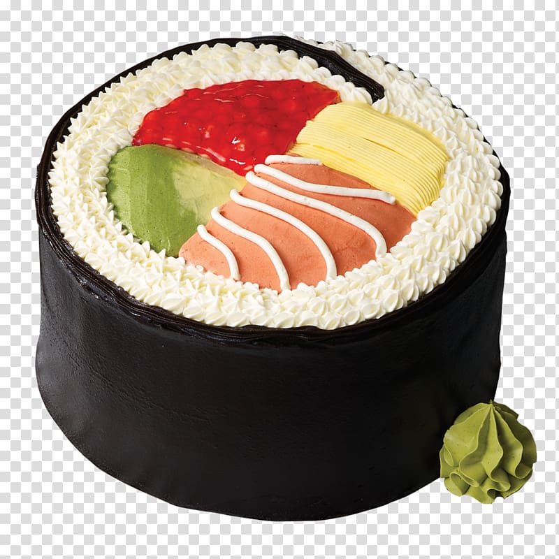 Chocolate cake Sushi Fruitcake Torte, cake poster transparent background PNG clipart