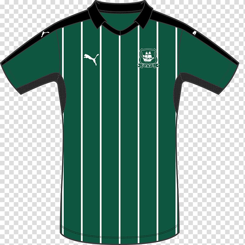 T-shirt Plymouth Argyle F.C. EFL League Two Sleeve Kit, T-shirt transparent background PNG clipart