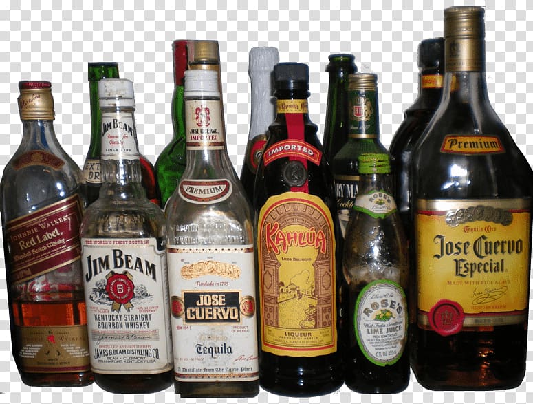 assorted-label bottle lot, Collection Of Alcohol Bottles transparent background PNG clipart