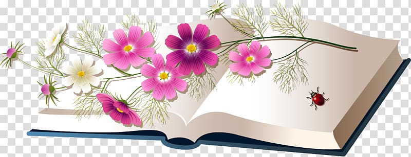 Book Floral design Diary Flower Yuanfen, books transparent background PNG clipart