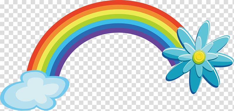 rainbow and blue flower illustration, Rainbow Euclidean , Rainbow element transparent background PNG clipart