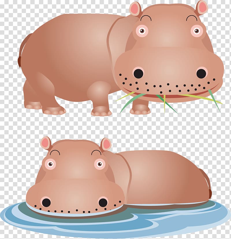 Hippopotamus Lion Giraffe Euclidean , Cartoon hippo transparent background PNG clipart