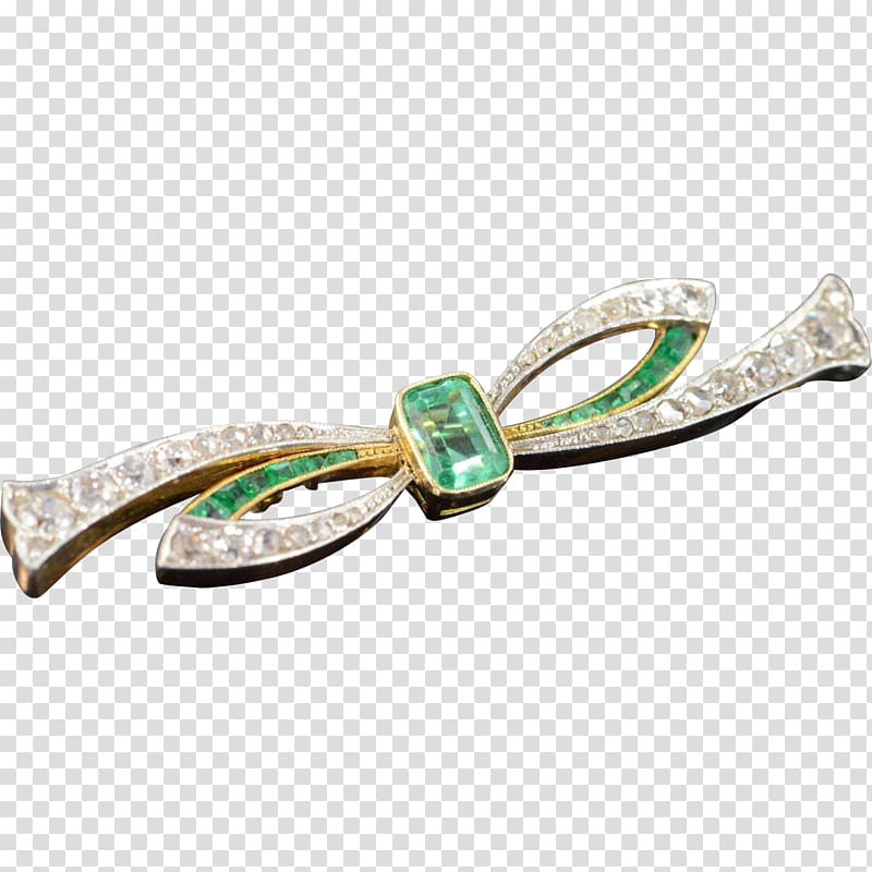 Emerald Bangle Body Jewellery Silver, gold bow transparent background PNG clipart