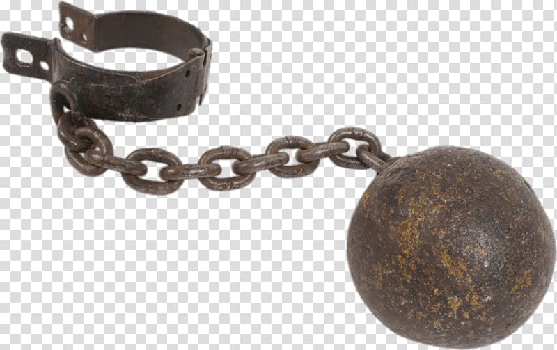 black metal ankle weights, Ball and chain Ball chain, chain transparent background PNG clipart