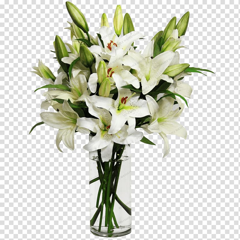 white flowers , Lilies In A Vase transparent background PNG clipart