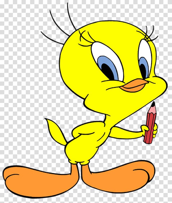 tweety bird holding mickey mouse