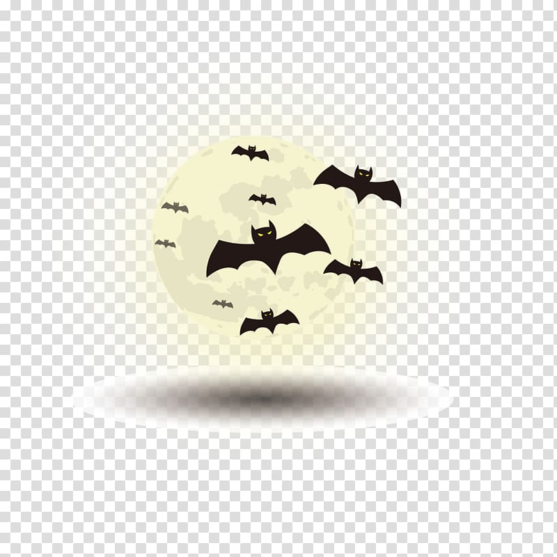 , Halloween Horror moon bats material transparent background PNG clipart