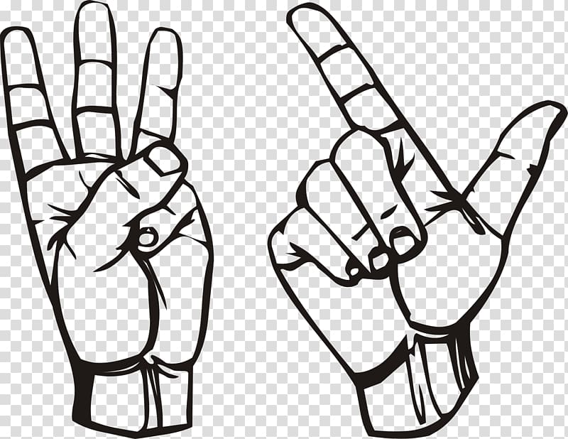 American Sign Language ILY sign Signage , cross your fingers lying transparent background PNG clipart