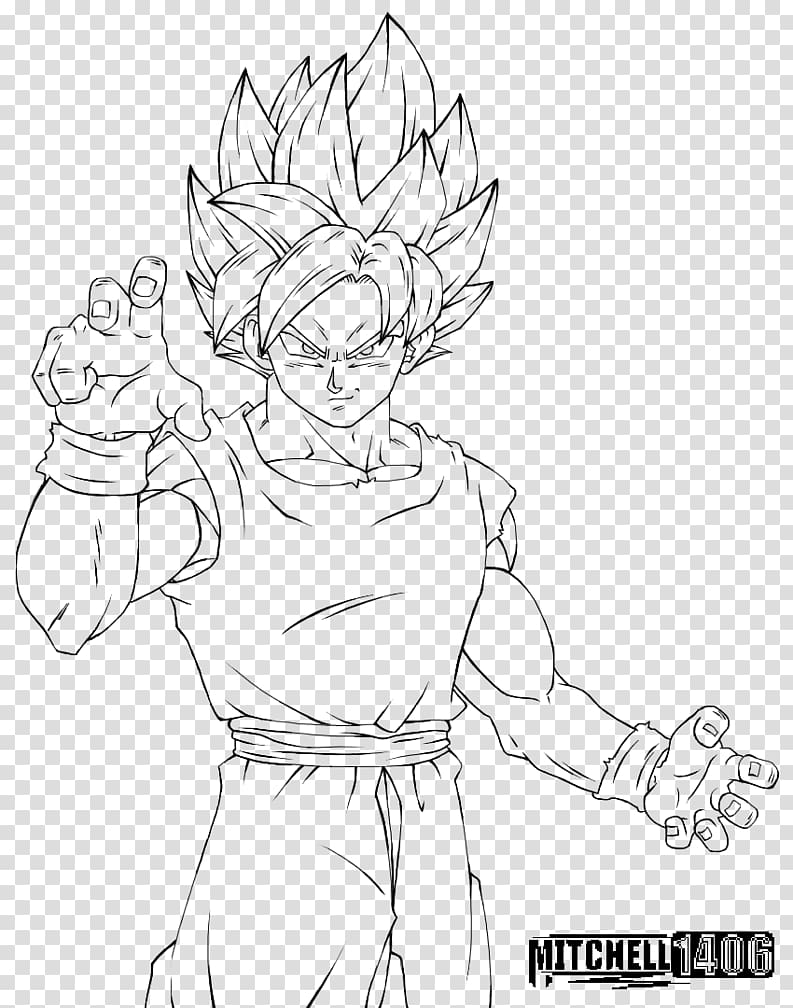 Line art Drawing White Inker Cartoon, dragon ball black and white transparent background PNG clipart