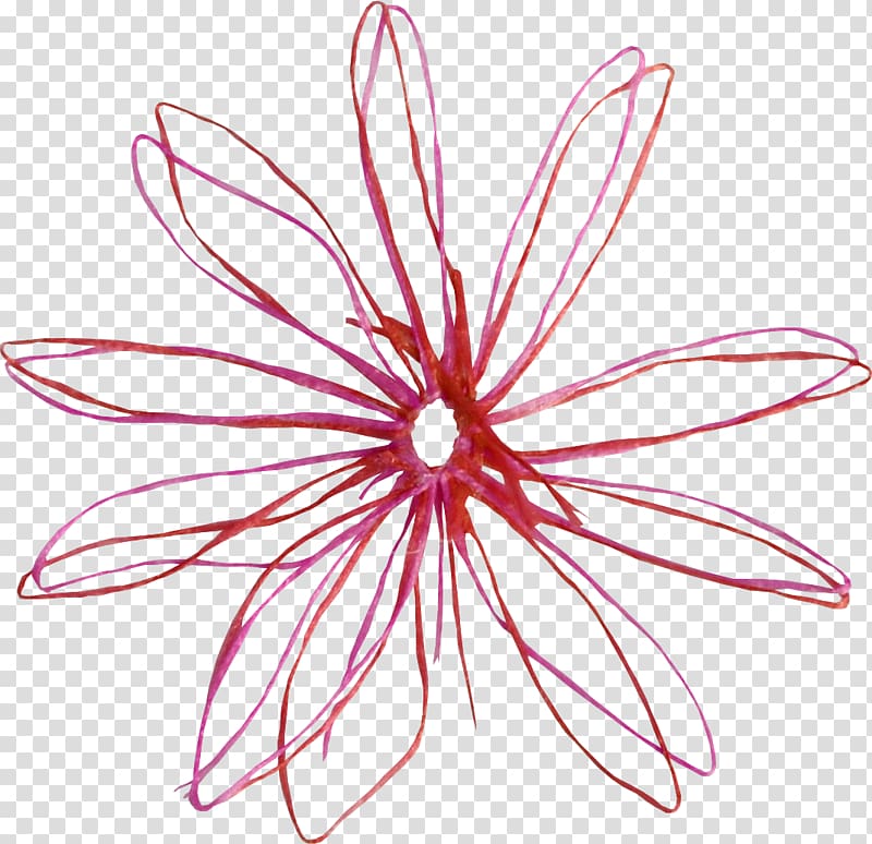 Floral design Flower Red Designer, Creative red flowers line transparent background PNG clipart