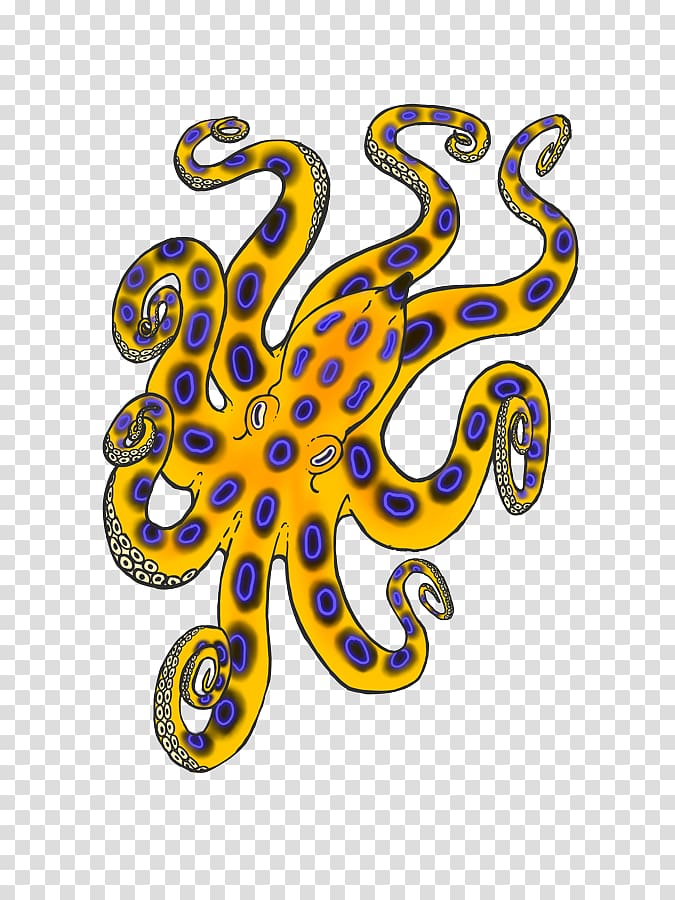 Southern blue-ringed octopus Greater blue-ringed octopus Drawing , blue jellyfish transparent background PNG clipart