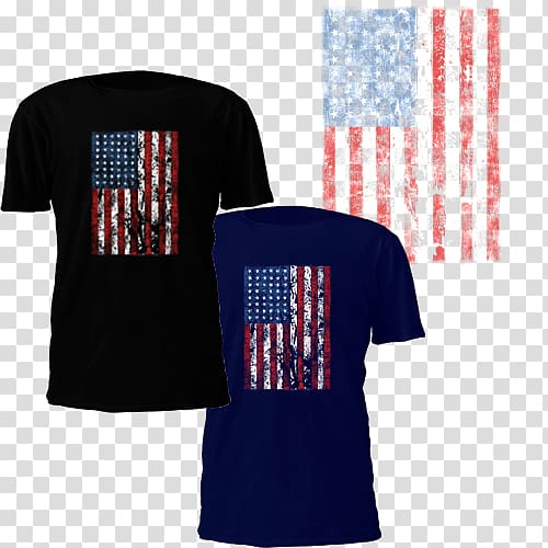 T-shirt Flag of the United States Sleeve, T-shirt transparent background PNG clipart