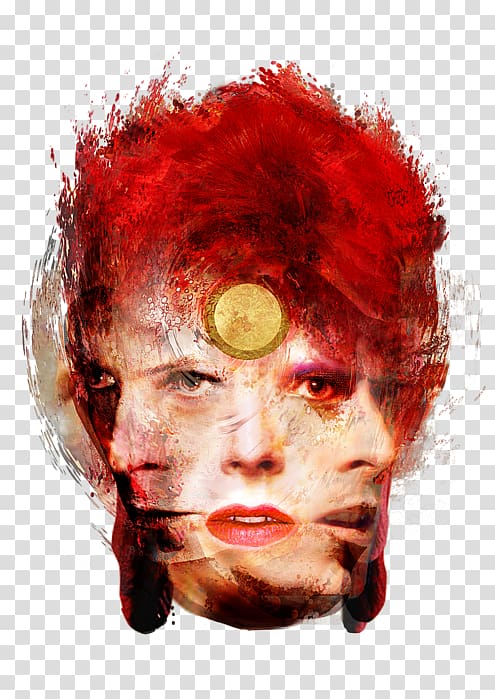 David Bowie Blackstar Art The Rise and Fall of Ziggy Stardust and the Spiders from Mars Changes, collage transparent background PNG clipart